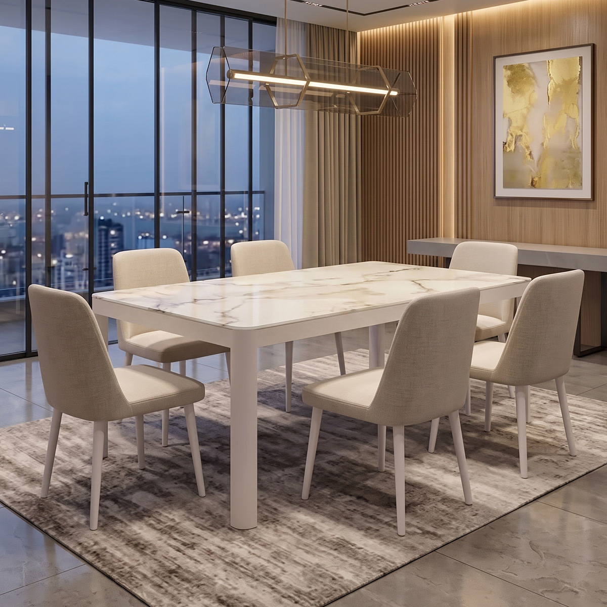 Glass Dining Table Set 1 Table With 6 Chairs