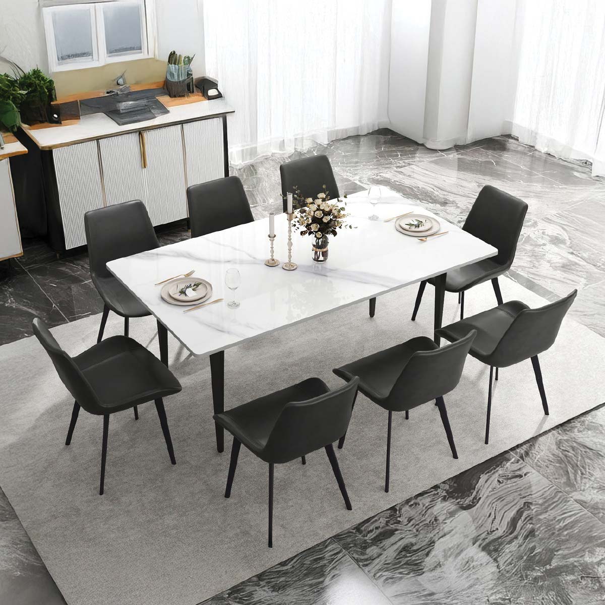 Dining Table Set (Table and Eight Chairs)