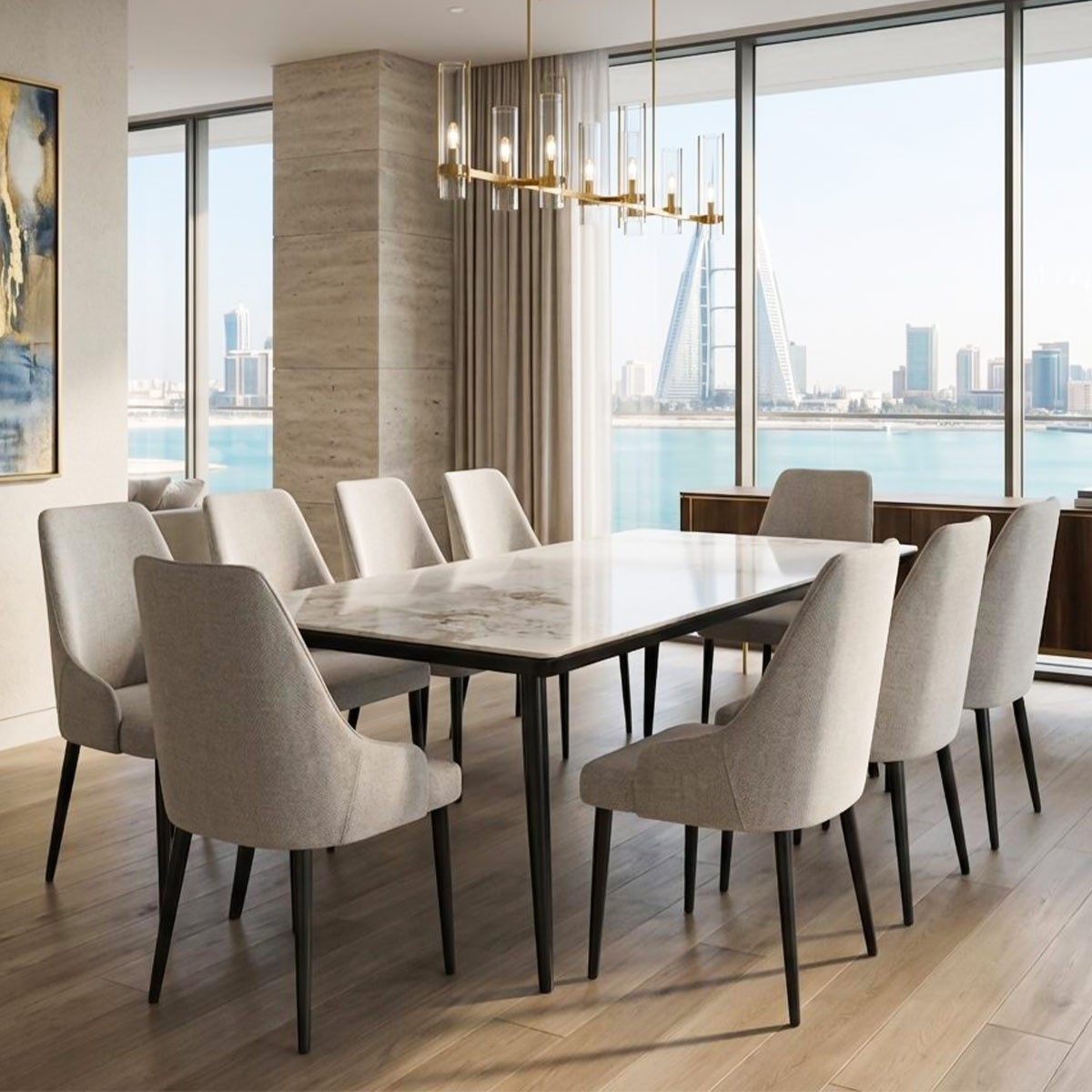 Modern Dining Room Set 10 Chair