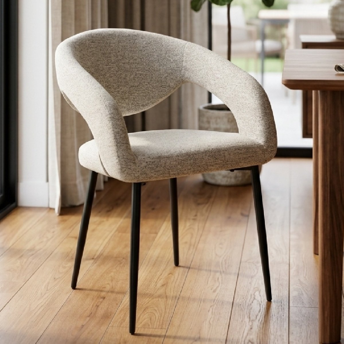 Fiber Full Cushion Dining Chair Grey