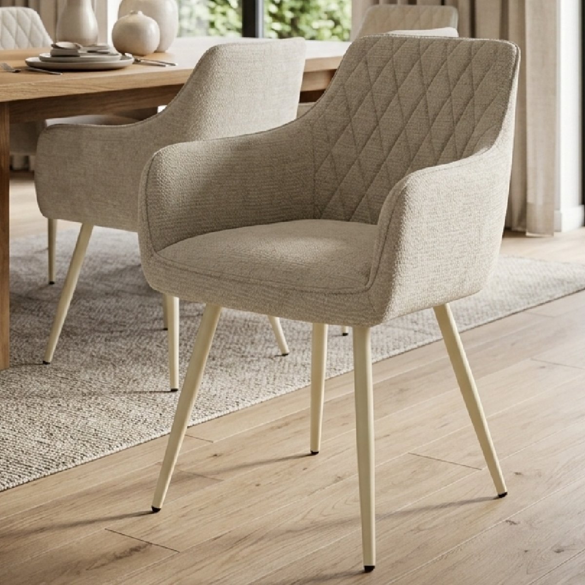 Fiber Full Cushion Dining Chair Light Grey