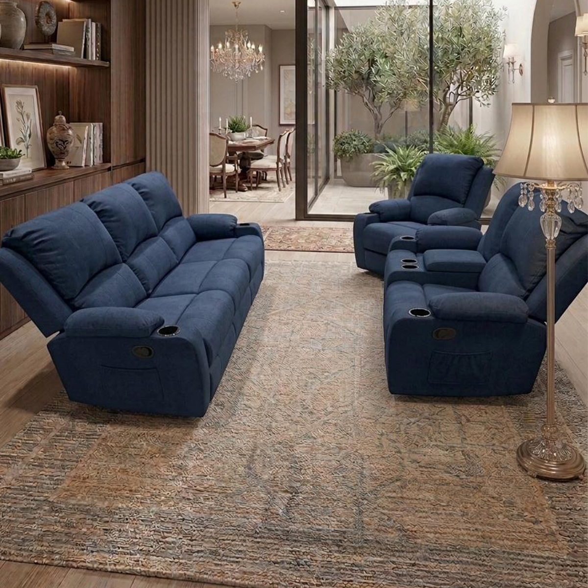 Recliner Sofa Set (1x3 Seater, 1x2 Seater, 1x1 Seater)