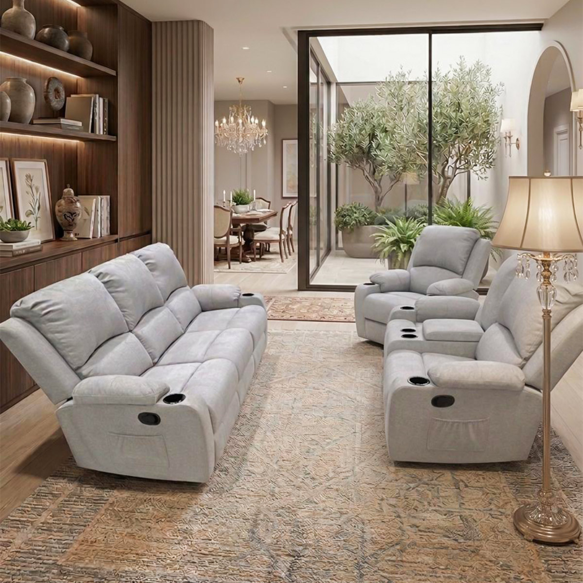 طقم أريكة استرخاء (أريكة ثلاثية المقاعد، أريكة ثنائية المقاعد، أريكة فردية)