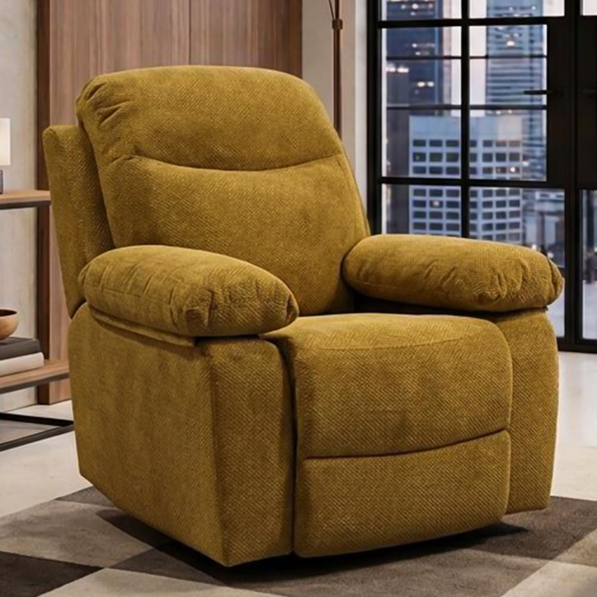 Single Recliner Fabric Sofa