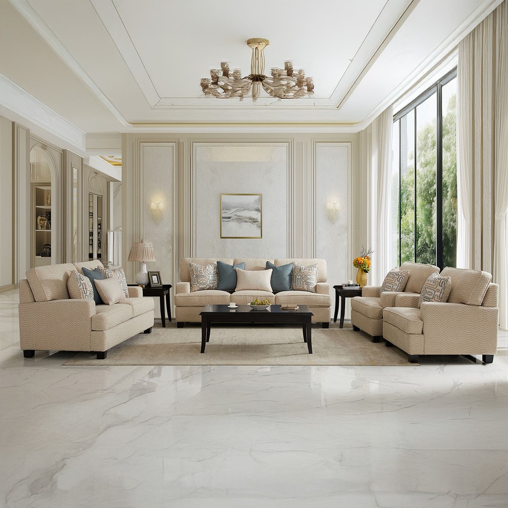Lawson Fabric Sofa Set (1x3 Seater, 1x2 Seater, 2x1 Seater)