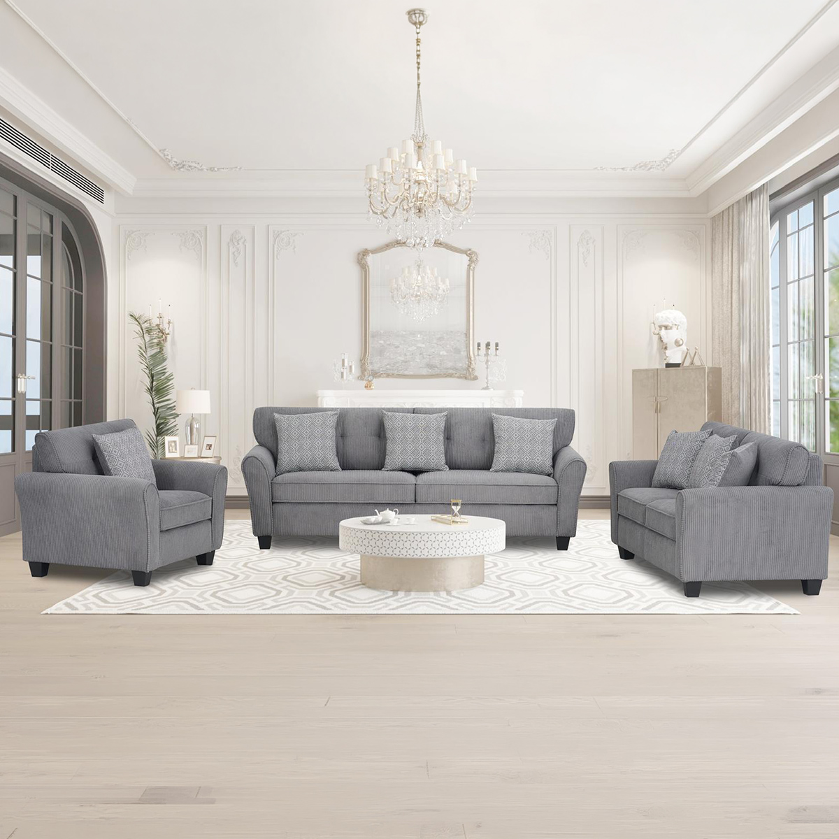 Fabric Sofa Set (1x3 Seater, 1x2 Seater, 1x1 Seater) | Furniture | Sofa & Seating | Sofa Sets Fabric Sofa Set (1x3 Seater, 1x2 Seater, 1x1 Seater) | Furniture | Sofa & Seating | Sofa Sets