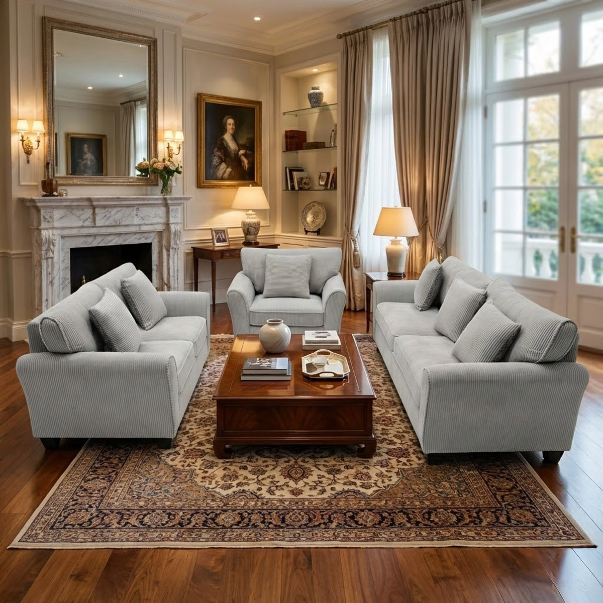 Fabric Sofa Set (1x3 Seater, 1x2 Seater, 1x1 Seater)