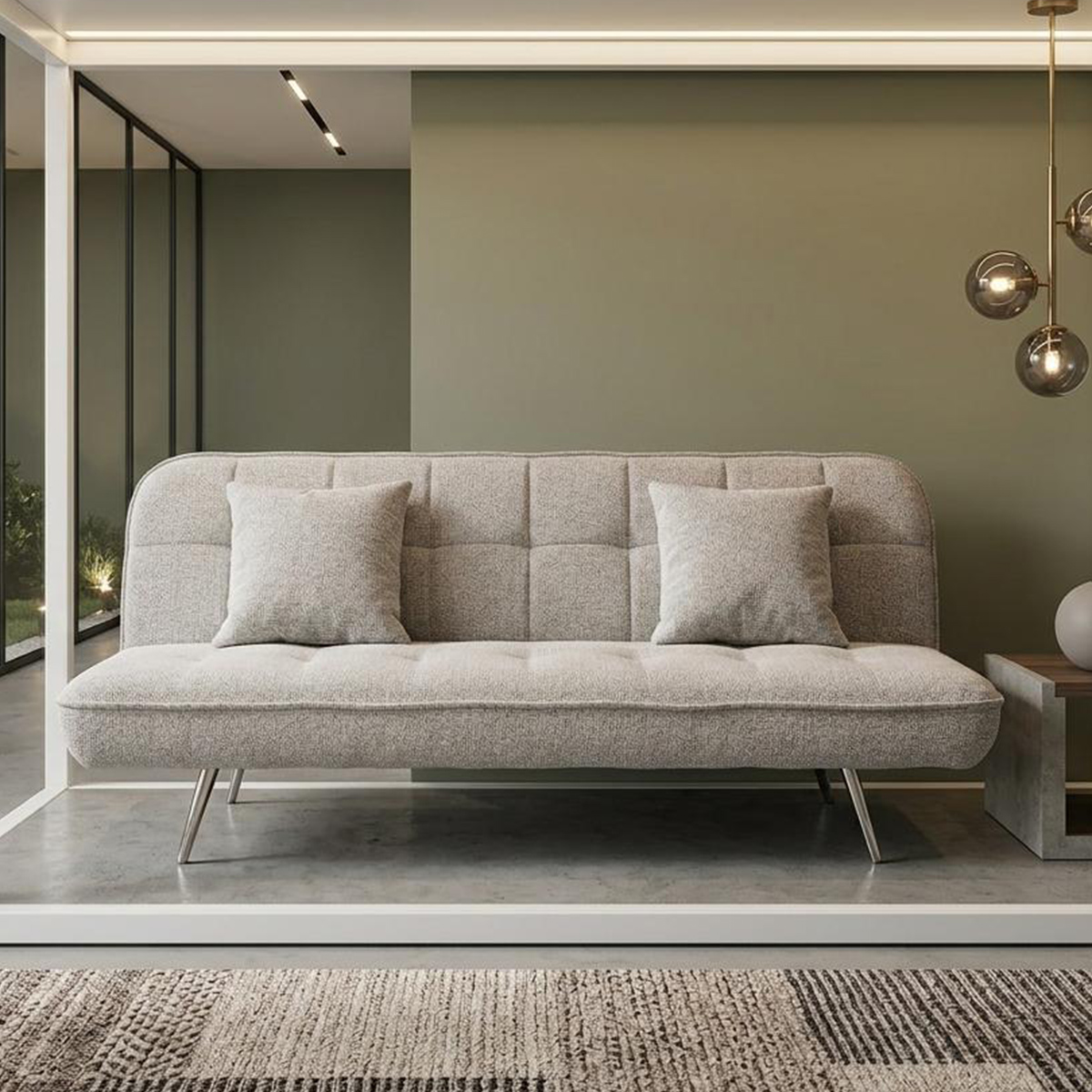 Convertible Fabric Sofa Bed