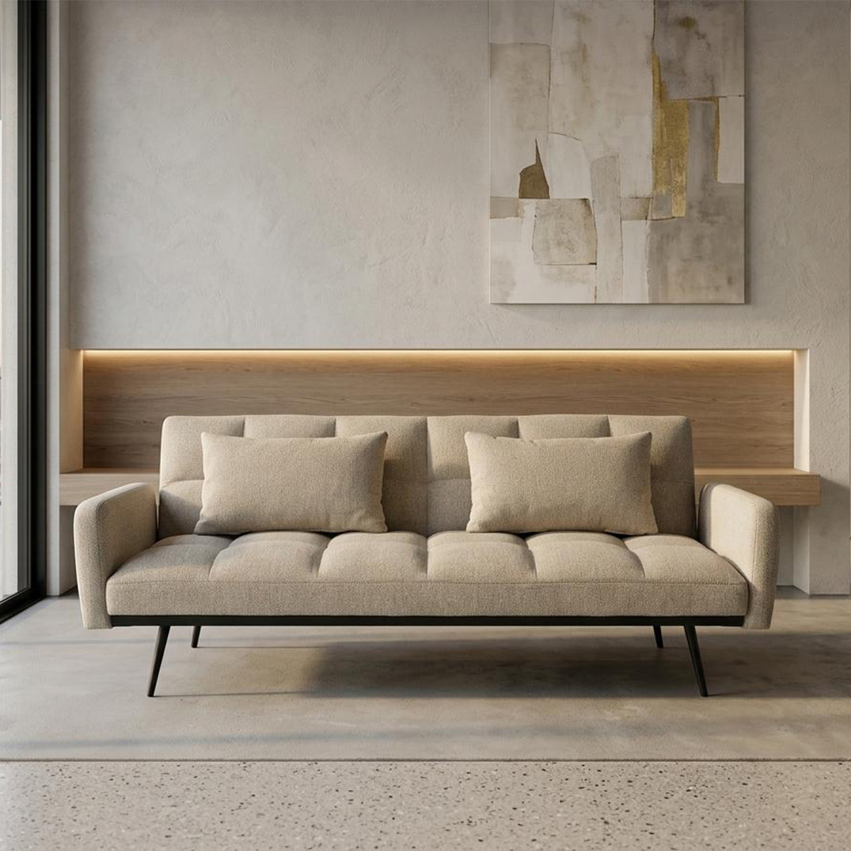 Convertible Fabric Sofa Bed