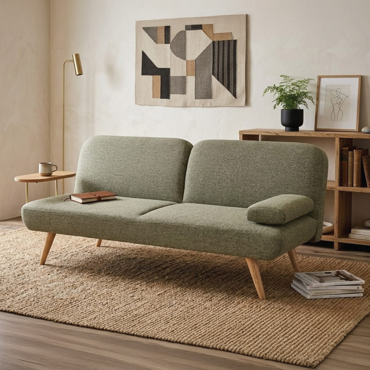Convertible Fabric Sofa Bed