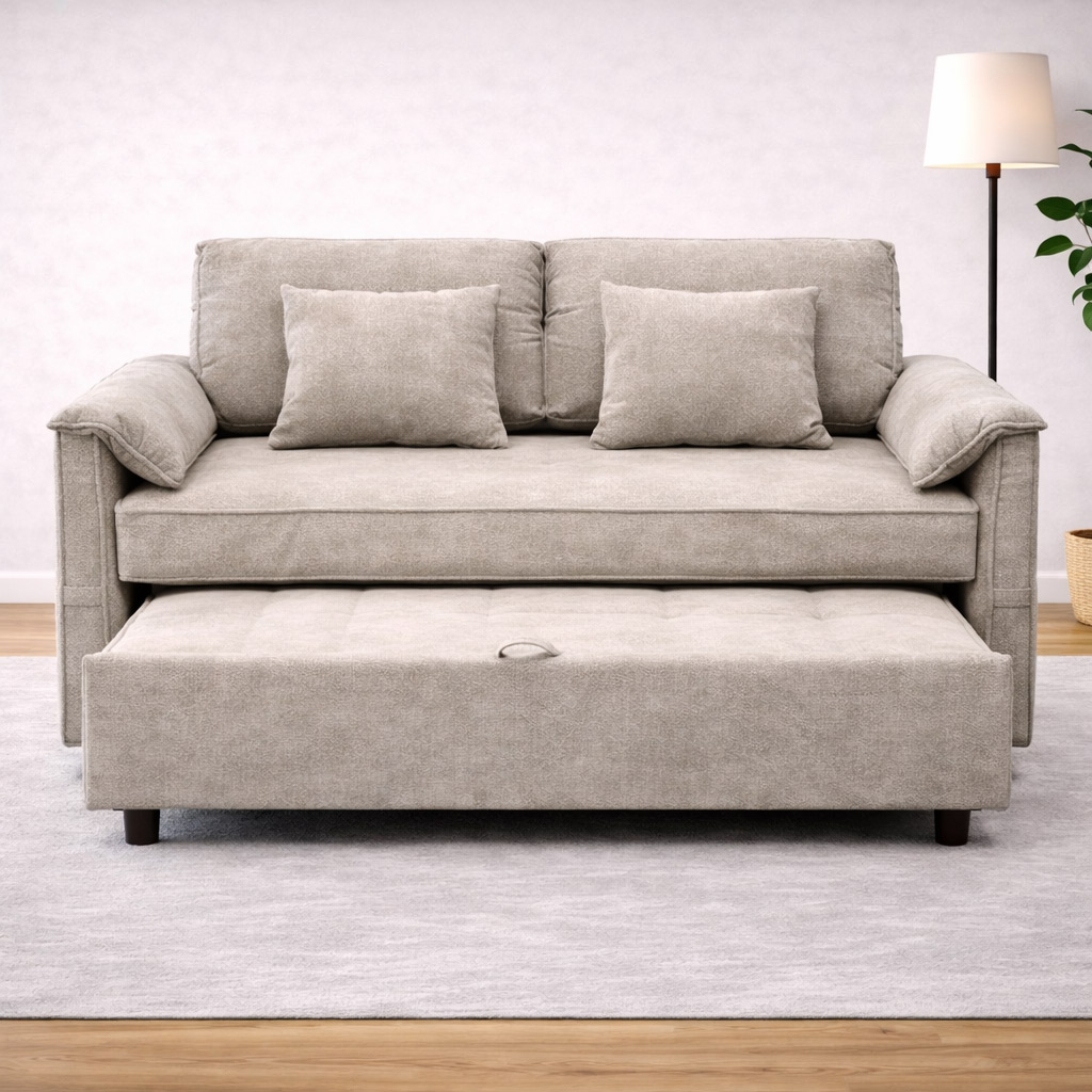 Sofa Bed Single Fabric Grey | Furniture | Sofa & Seating | Sofa Beds