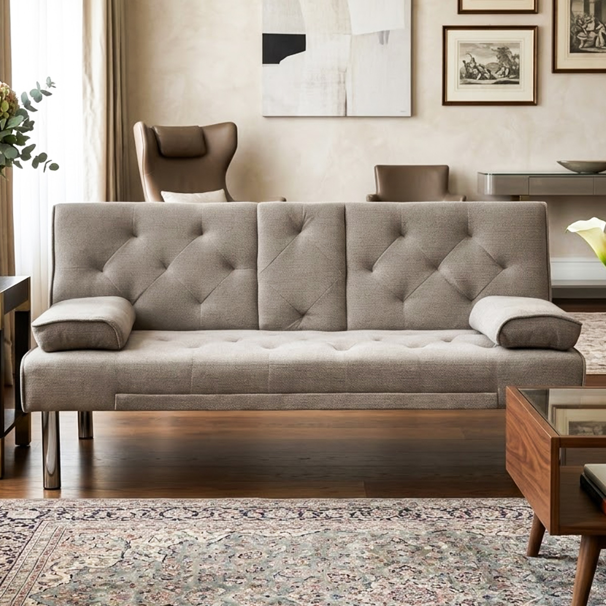 Convertible Fabric Sofa Bed