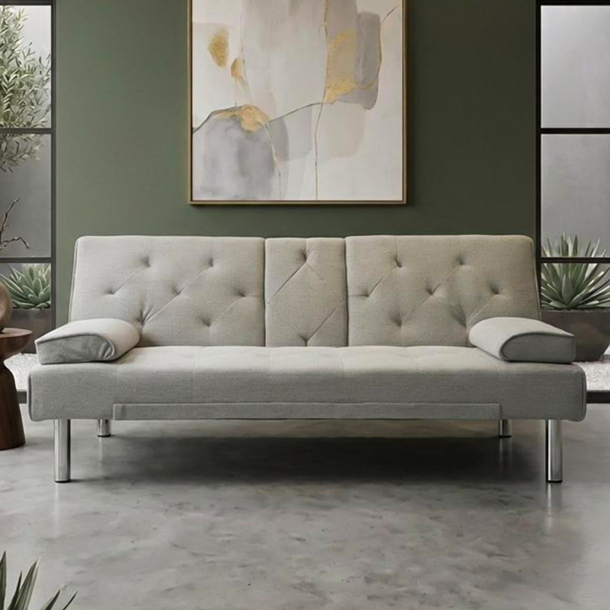 Convertible Fabric Sofa Bed