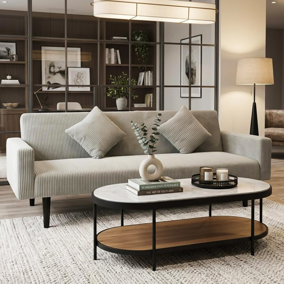 Convertible Fabric Sofa Bed