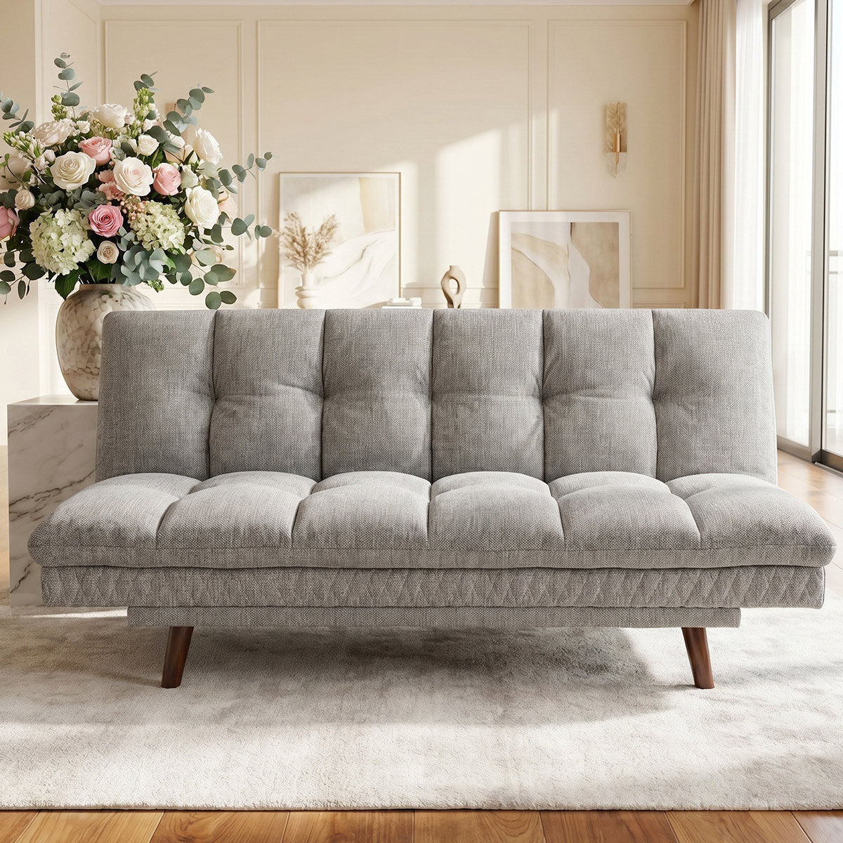 Convertible Fabric Sofa Bed