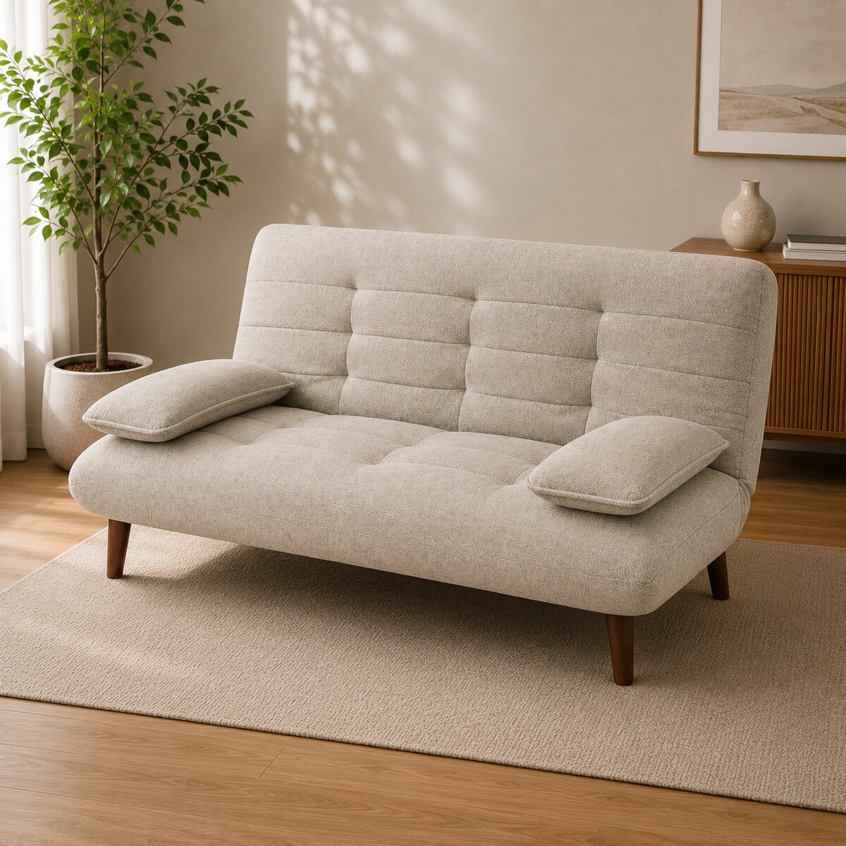 Convertible Fabric Sofa Bed Single