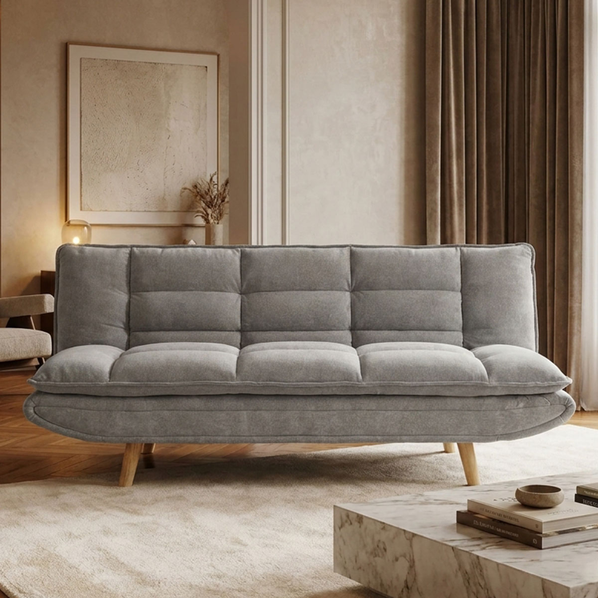 Convertible Fabric Sofa Bed