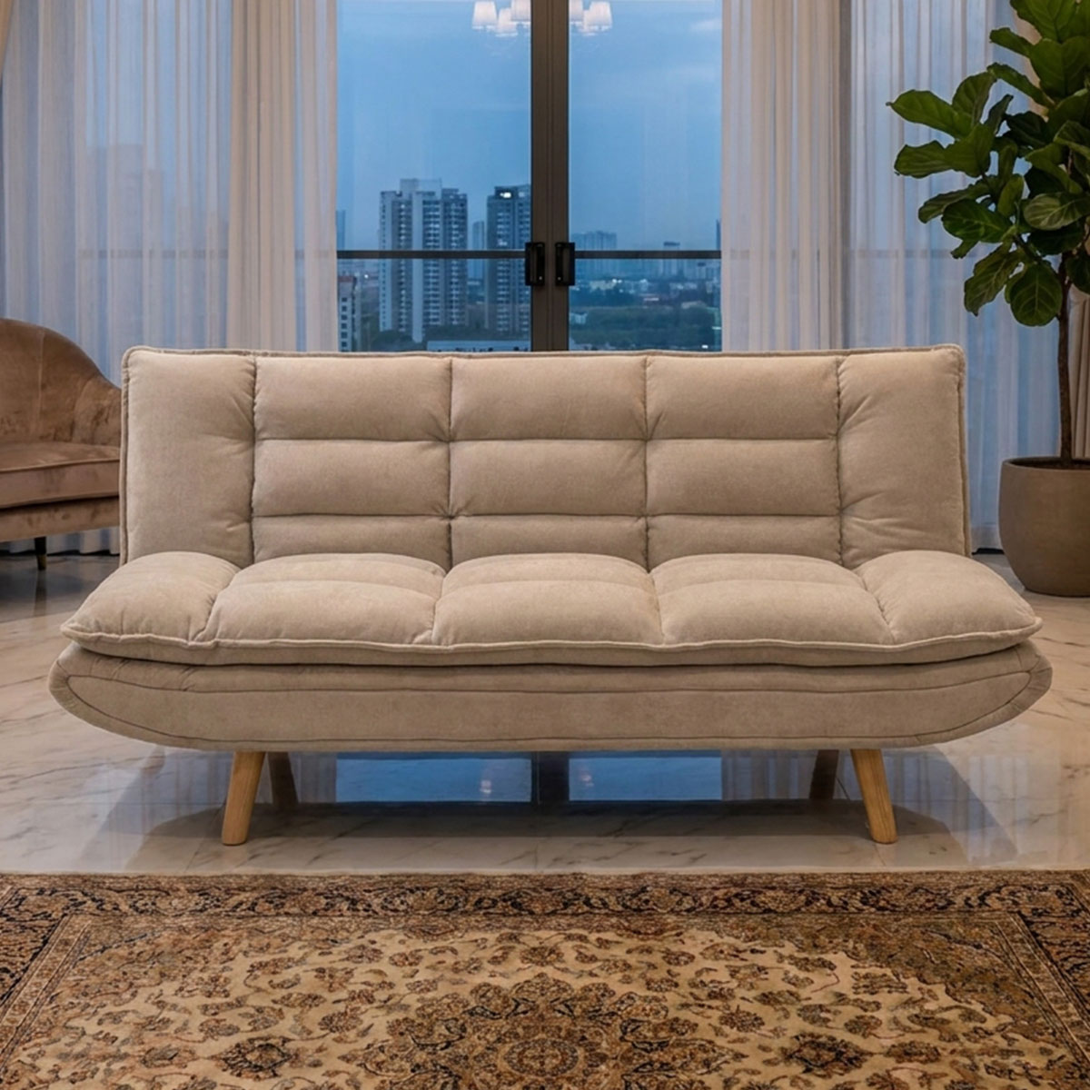 Convertible Fabric Sofa Bed