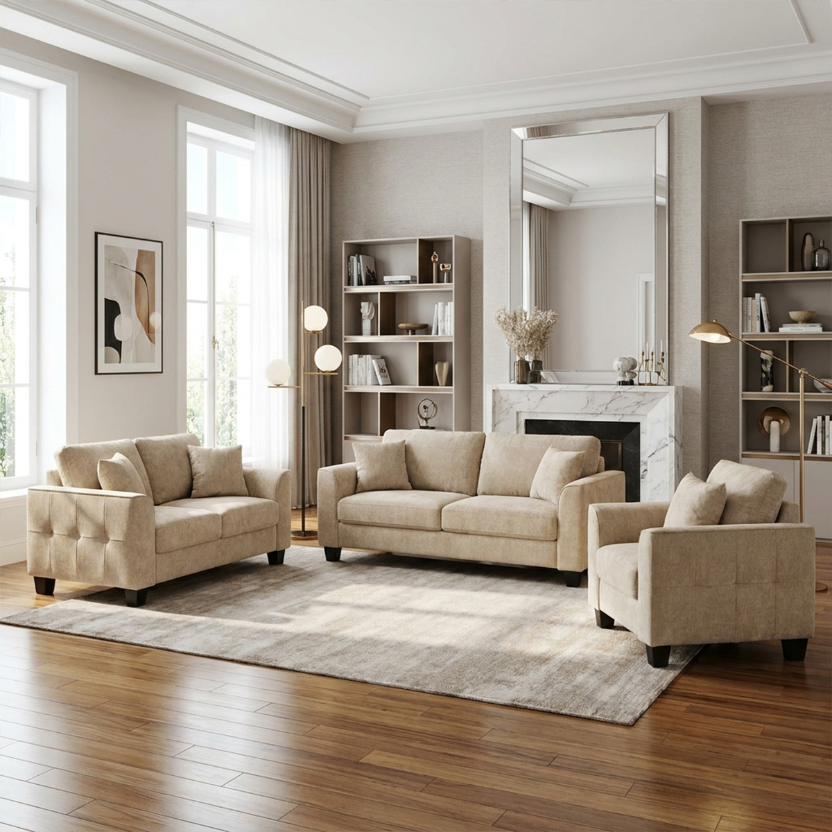 Lawson Fabric Sofa Set (1x3 Seater , 1x2 Seater And 1x1 Seater)