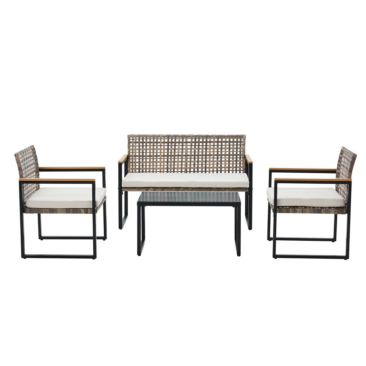 Bamboo Outdoor Sofa Set (1x2 Seater & 2x1 Seater) Black Brown | Furniture | Outdoor Furniture | Outdoor Lounges Bamboo Outdoor Sofa Set (1x2 Seater & 2x1 Seater) Black Brown | Furniture | Outdoor Furniture | Outdoor Lounges