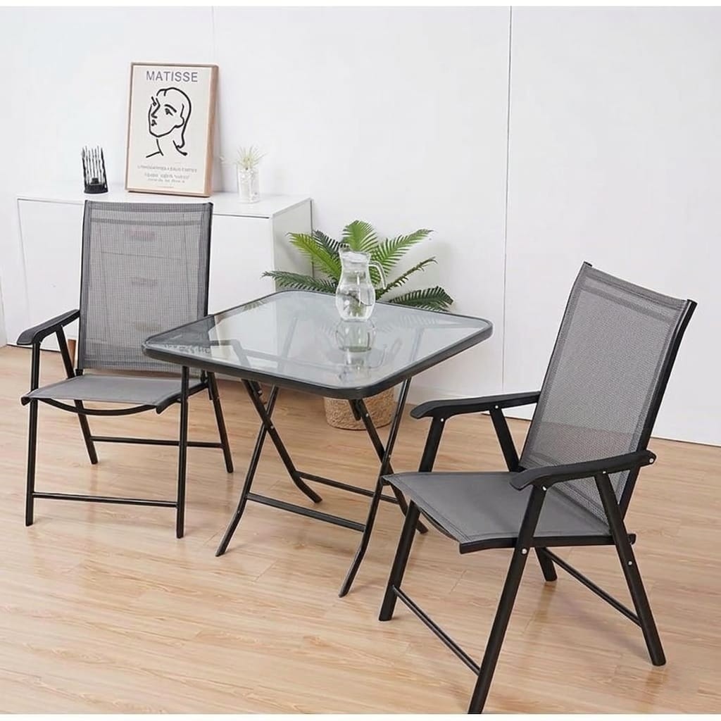 Coffe Table Set With 2 Folding Chair