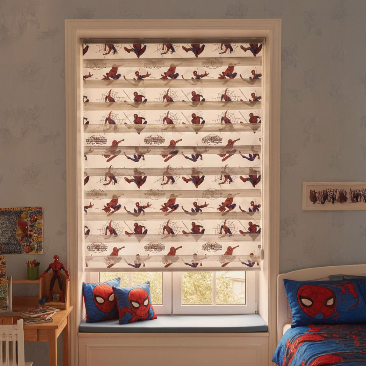 Kids Spider Man Curtain Blinds 1.5x2 Meter