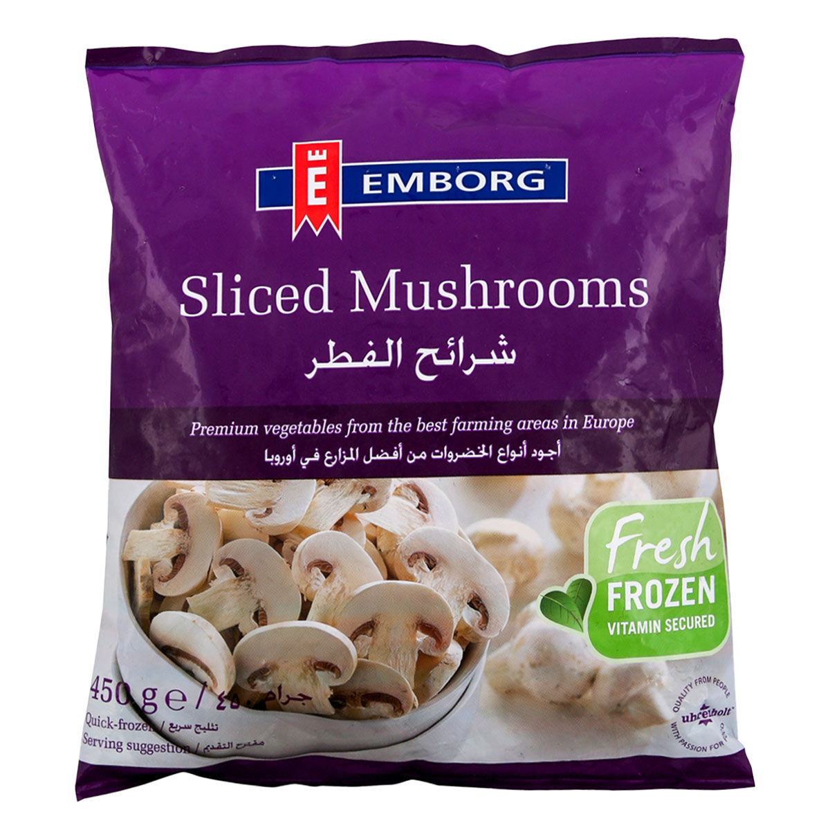Emborg Frozen Mushrooms Sliced 450g