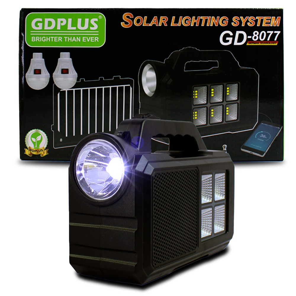 GDPLUS Solar Powered Compact Light with FM & MP3 Function