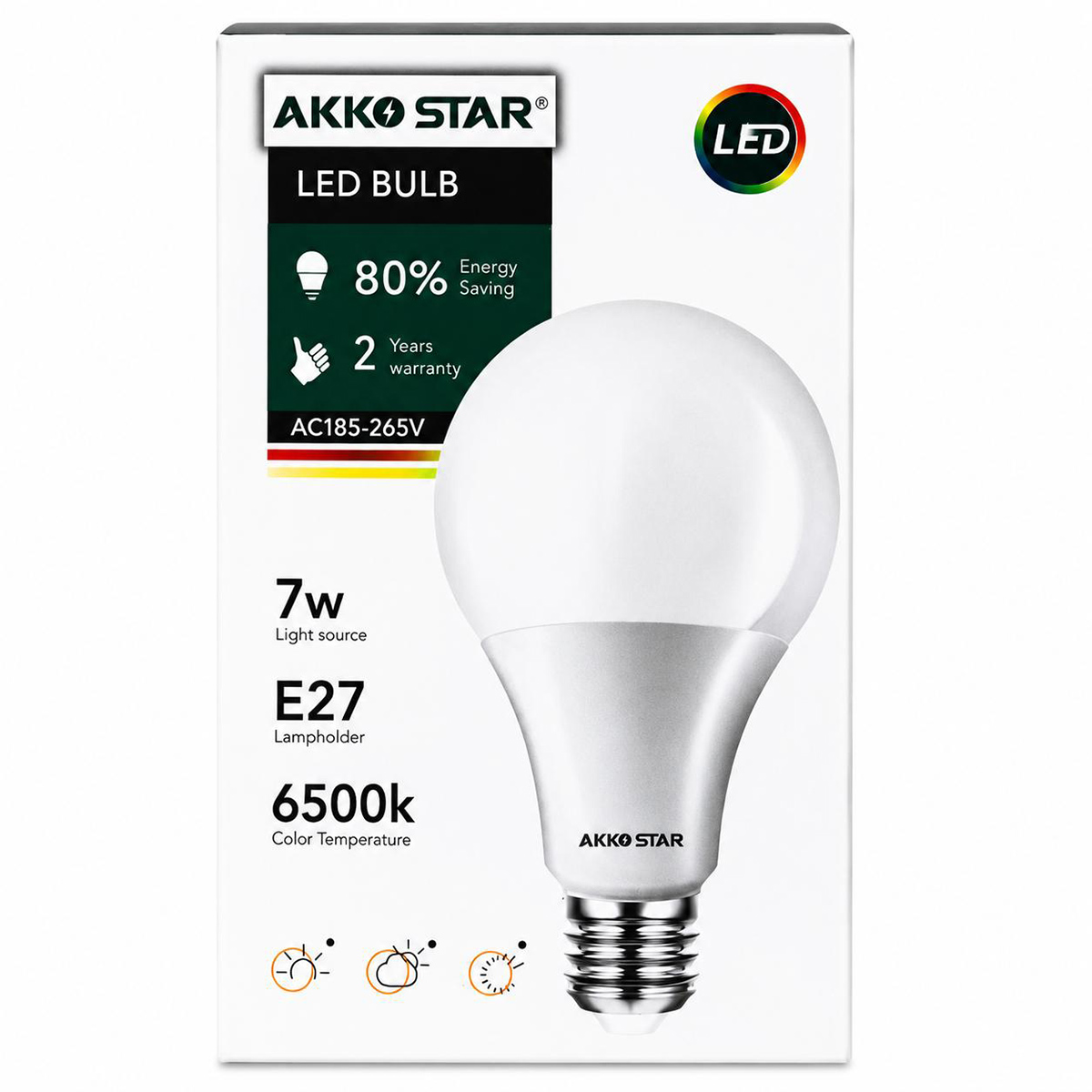 Akko Star Led Bulb 6500K 7 Watts