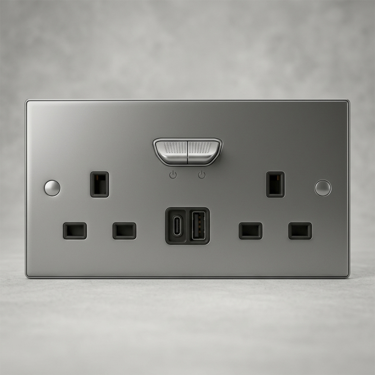 Switch 13A Double Socket with USB Ports