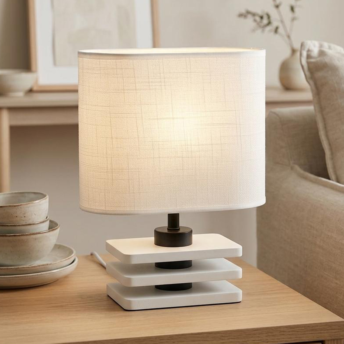 Wooden Base Table Lamp