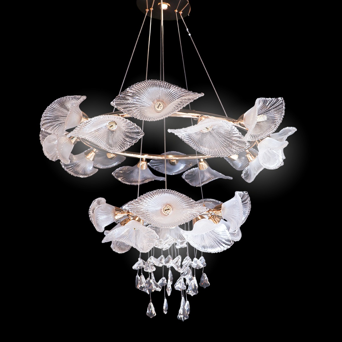 Crystal Hanging Light Golden (85+54)cm