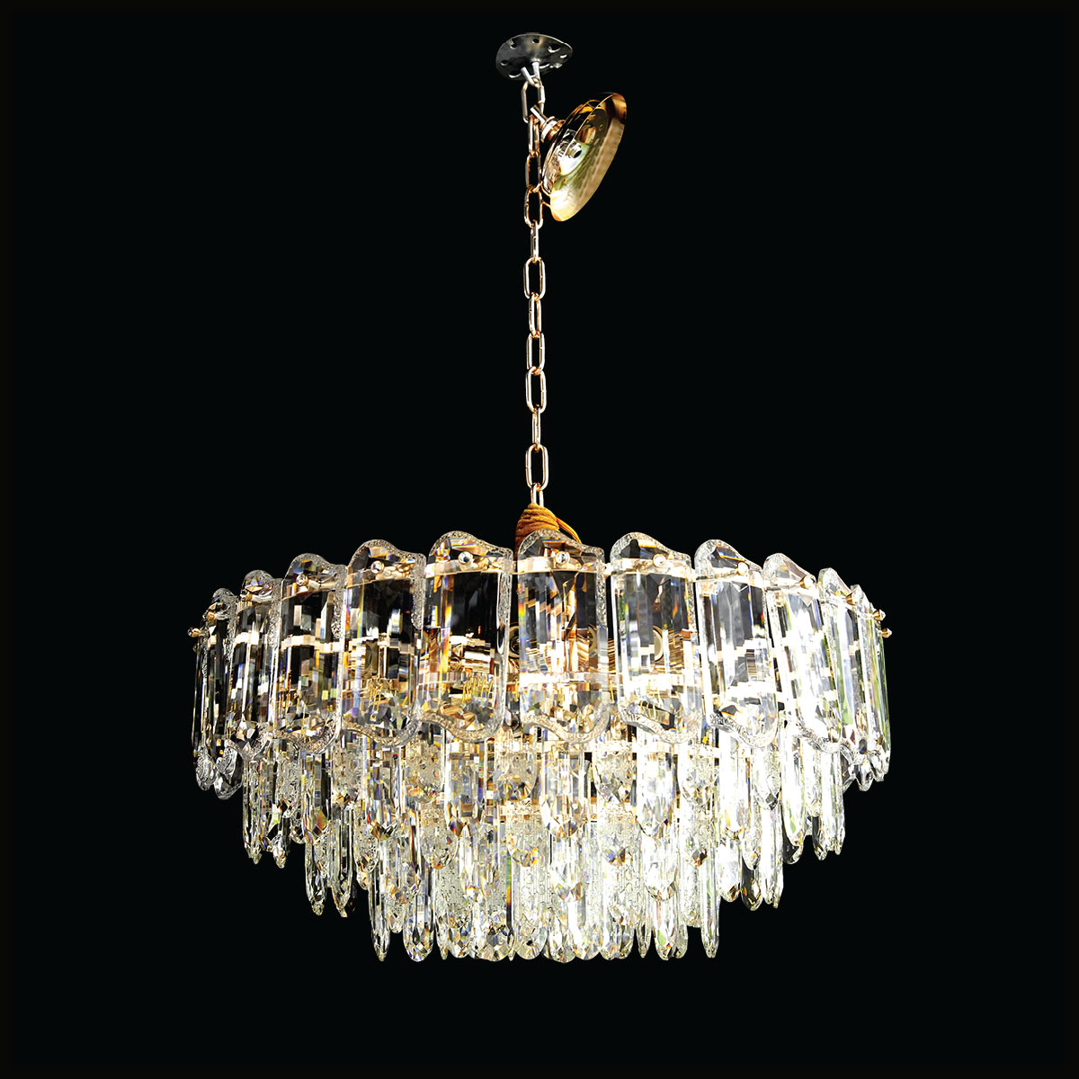 Crystal Hanging Light Golden (11 Bulb)