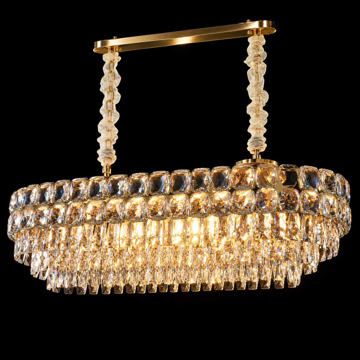 Crystal Hanging Light Golden (12 Bulb)