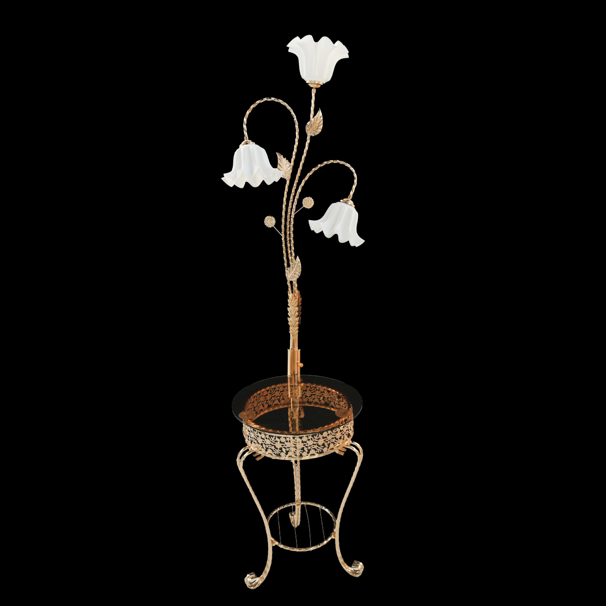 Regency Style Floral Floor Lamp 10192