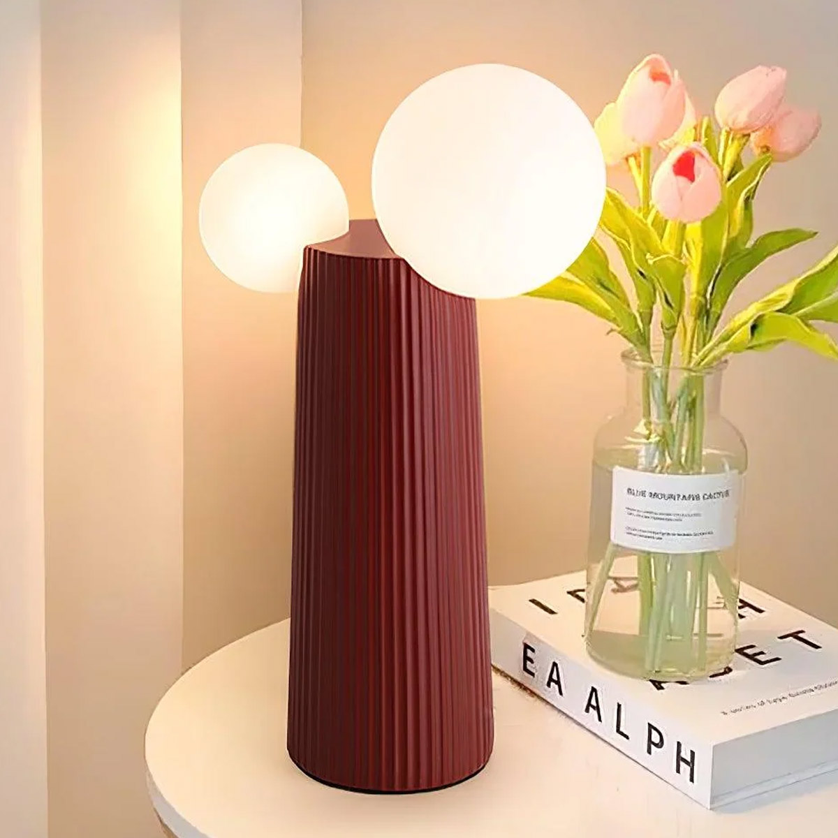 Table Lamp Metal Base Red