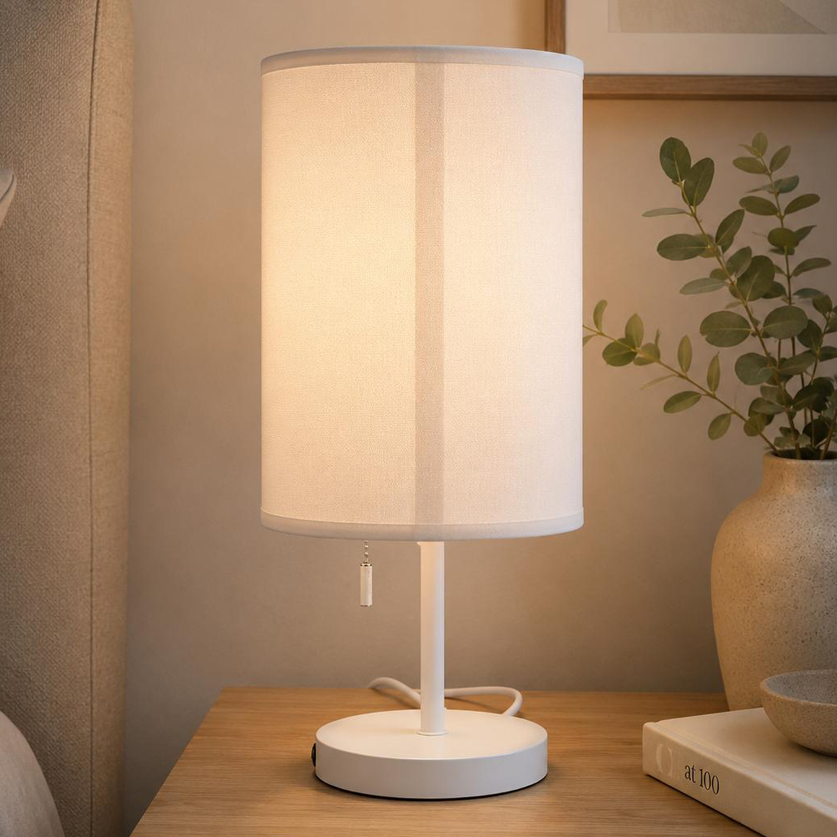 Table Lamp Metal Base White