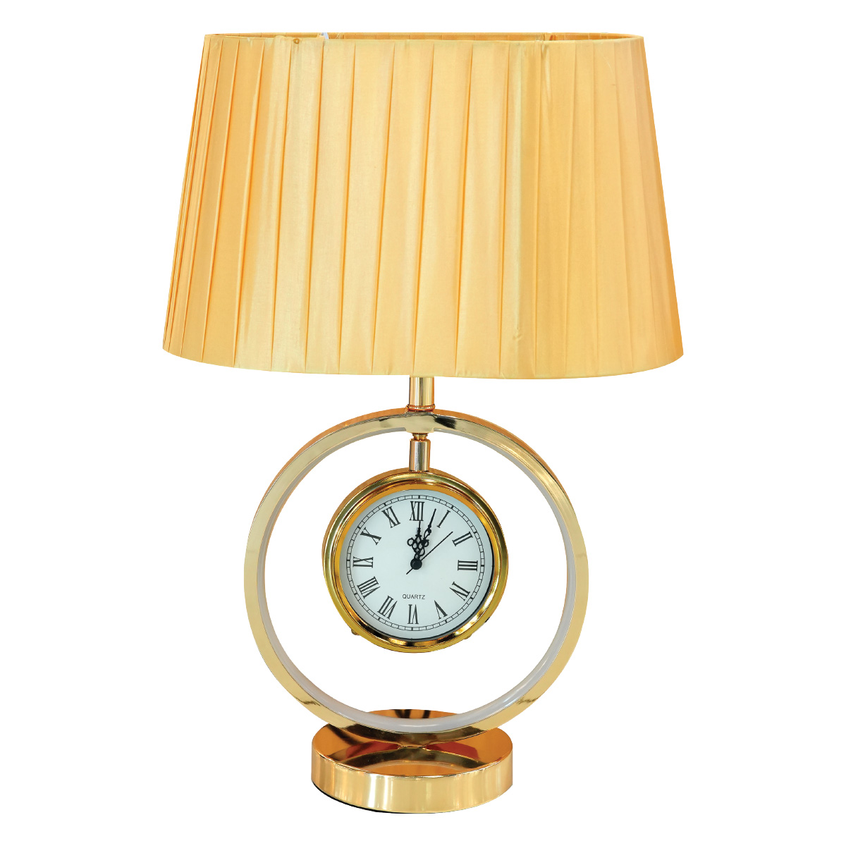 Modern Table Lamp With Watch Golden