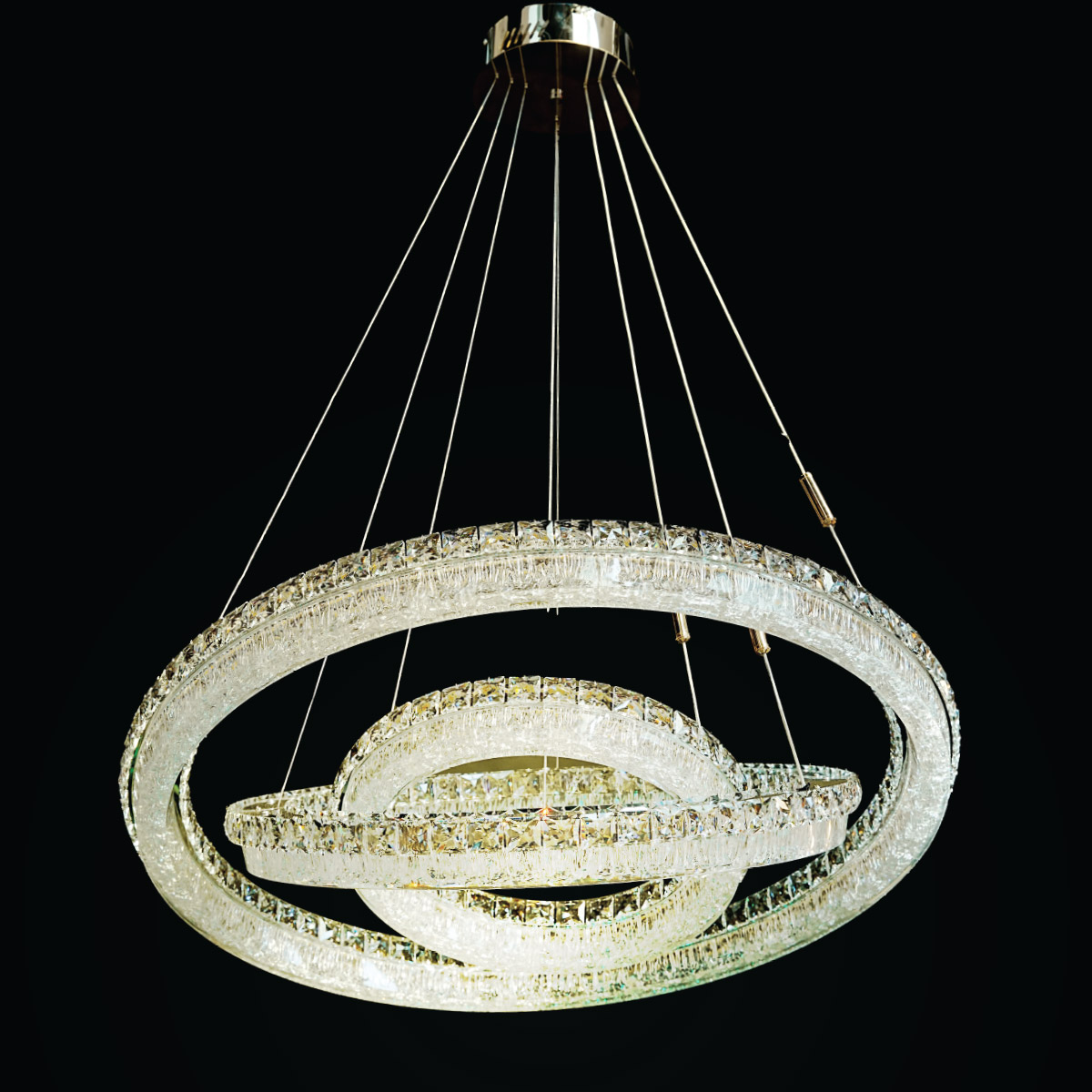 Crystal Hanging Light Silver 400x600mm