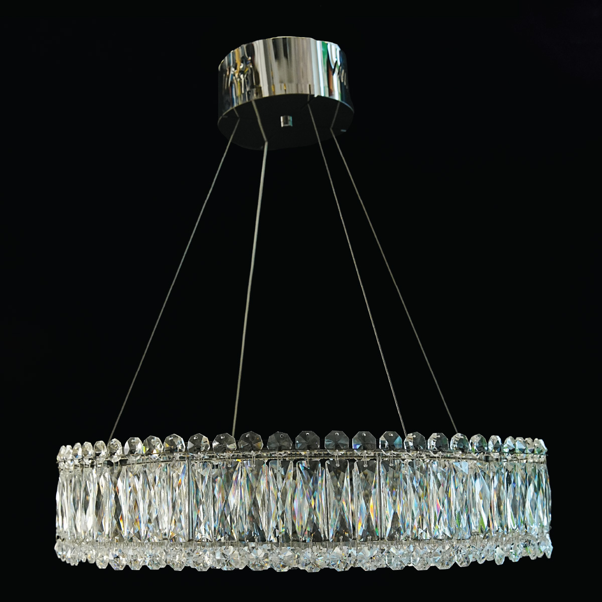 Crystal Hanging Light Silver (400mm+600mm)
