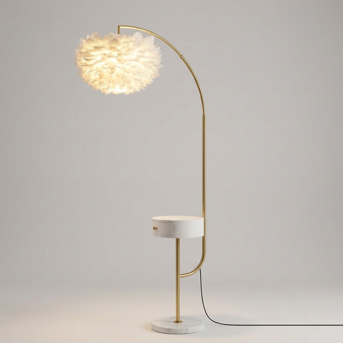 Modern Design Floor Lamp Smoky + White