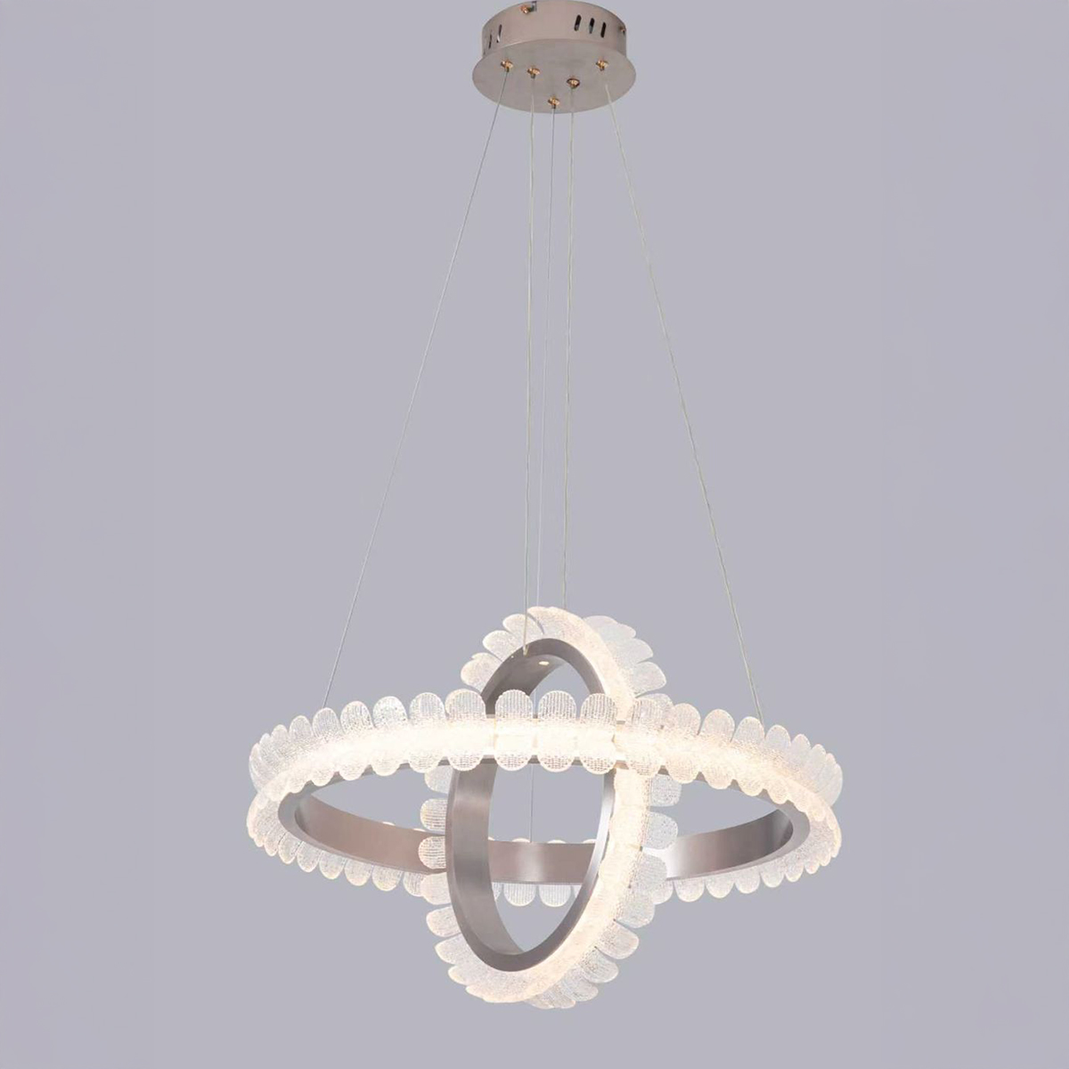 Led Modern Hanging Light 3000-6500K Champagne 60+40cm