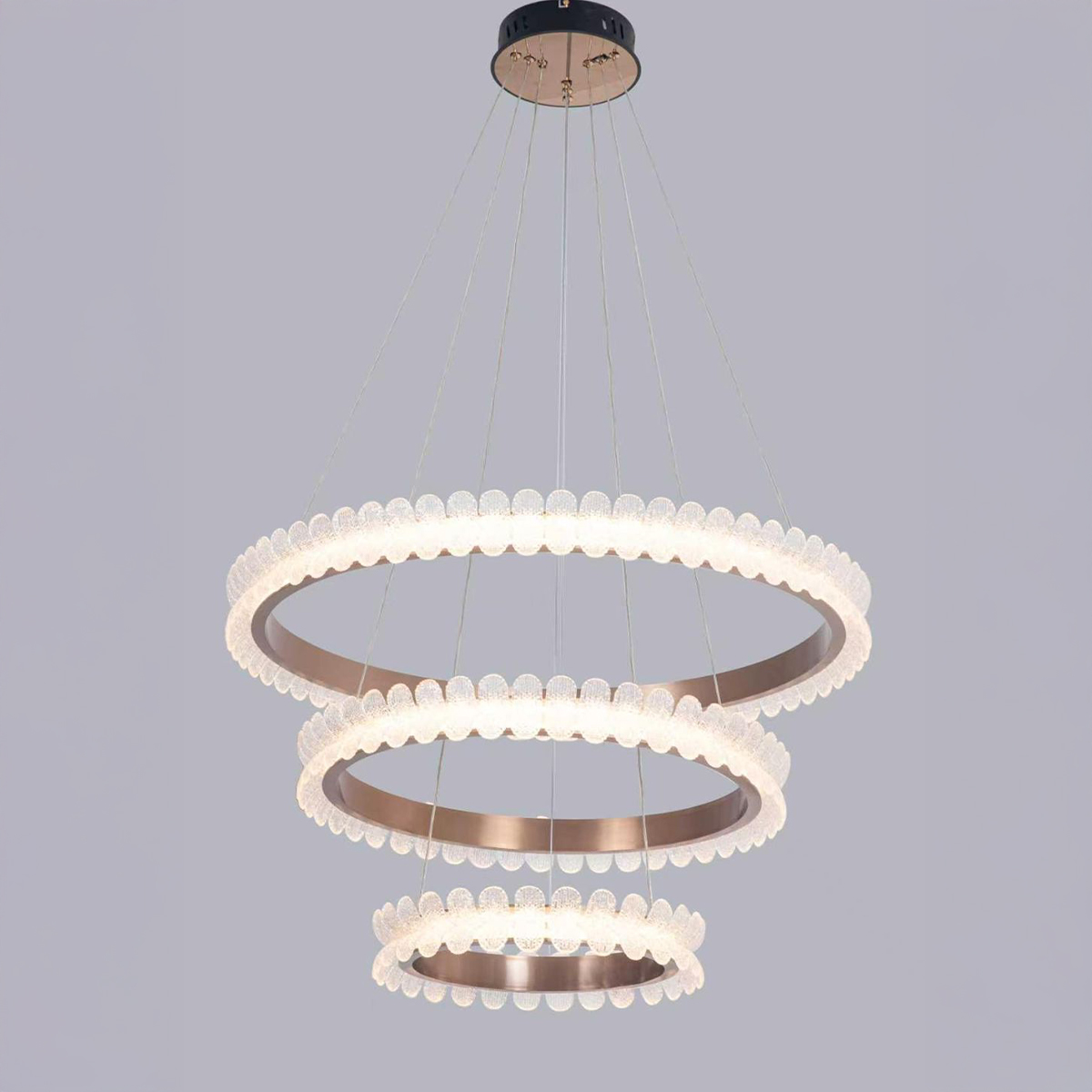 Led Modern Hanging Light 3000-6500K Champagne 80+60+40cm