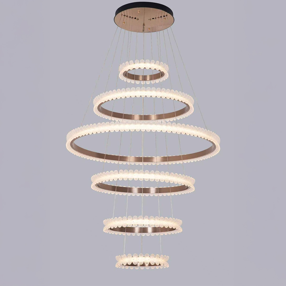 Led Modern Hanging Light 3000-6500K Champagne 40+80+120+80+60+40cm