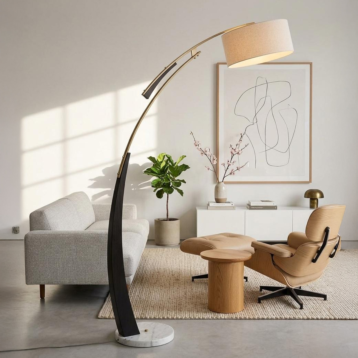Floor Lamp Modern Design Black Gold