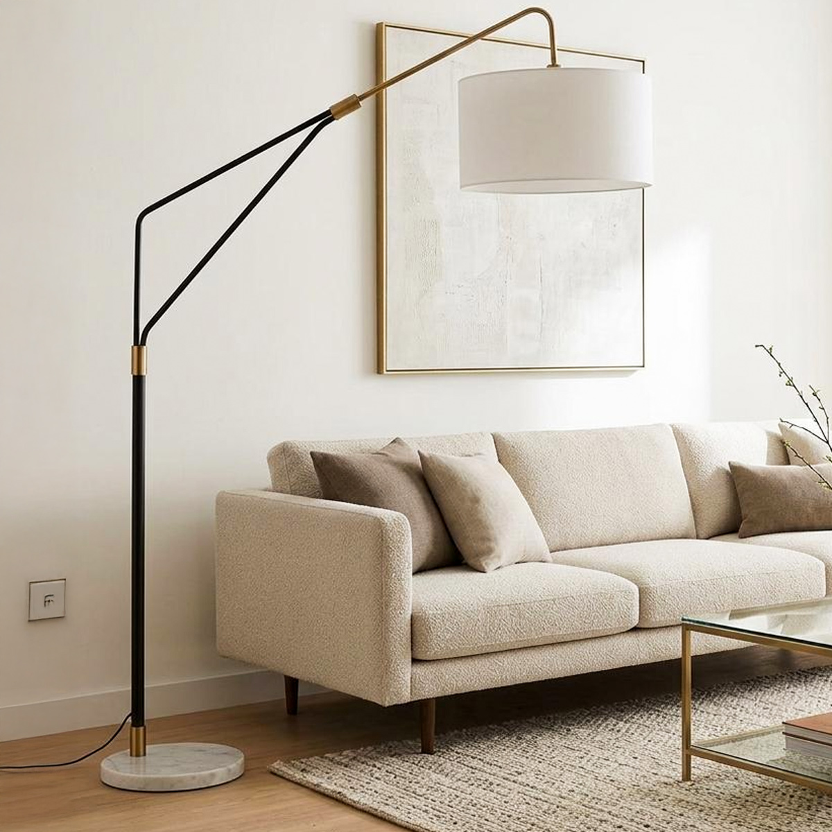 Floor Lamp Modern Design Black White