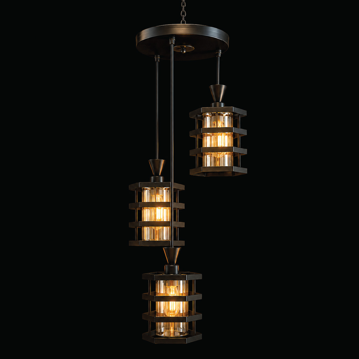 Modern Hanging Bar Pendant Light Metal