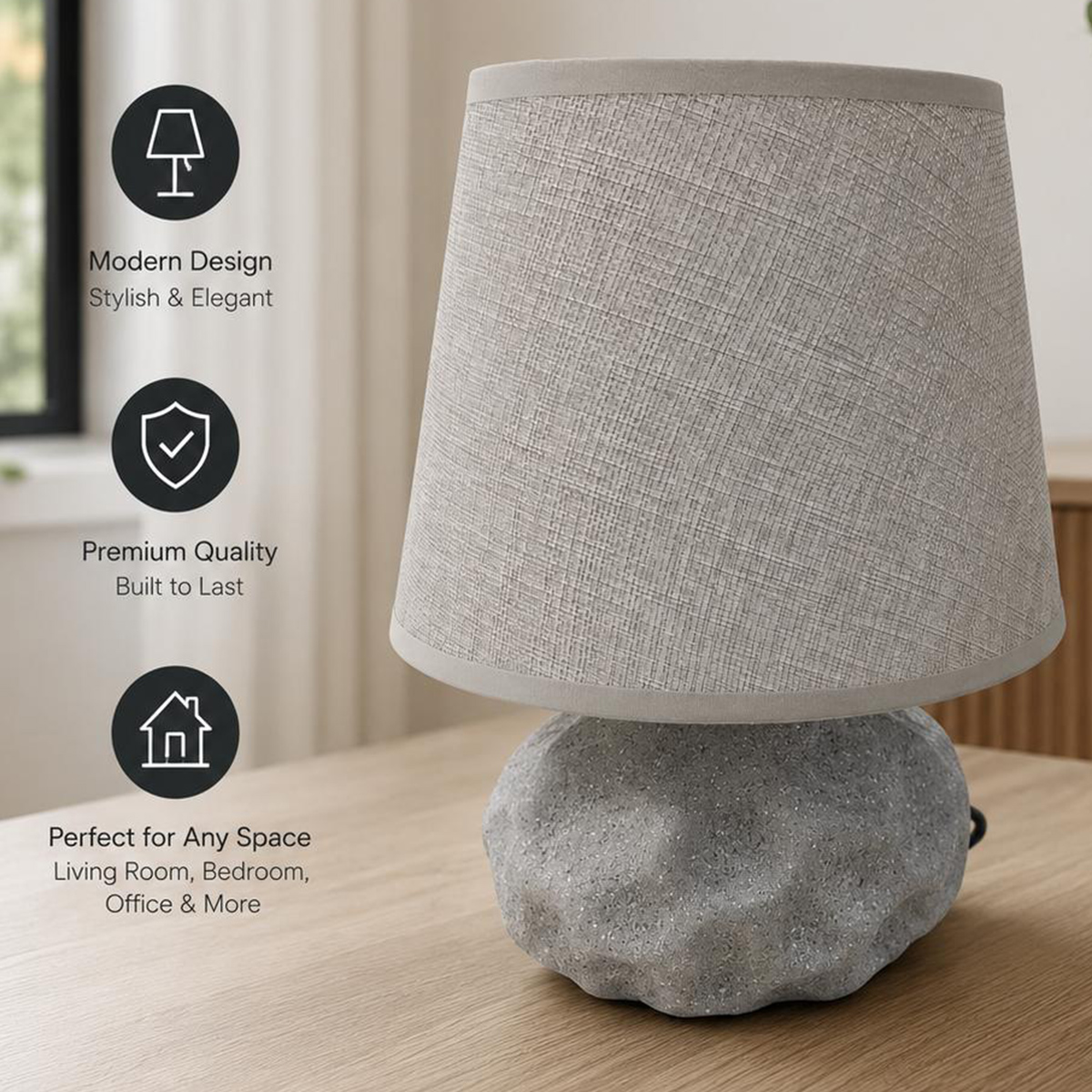 Table Lamp Ceramic Grey