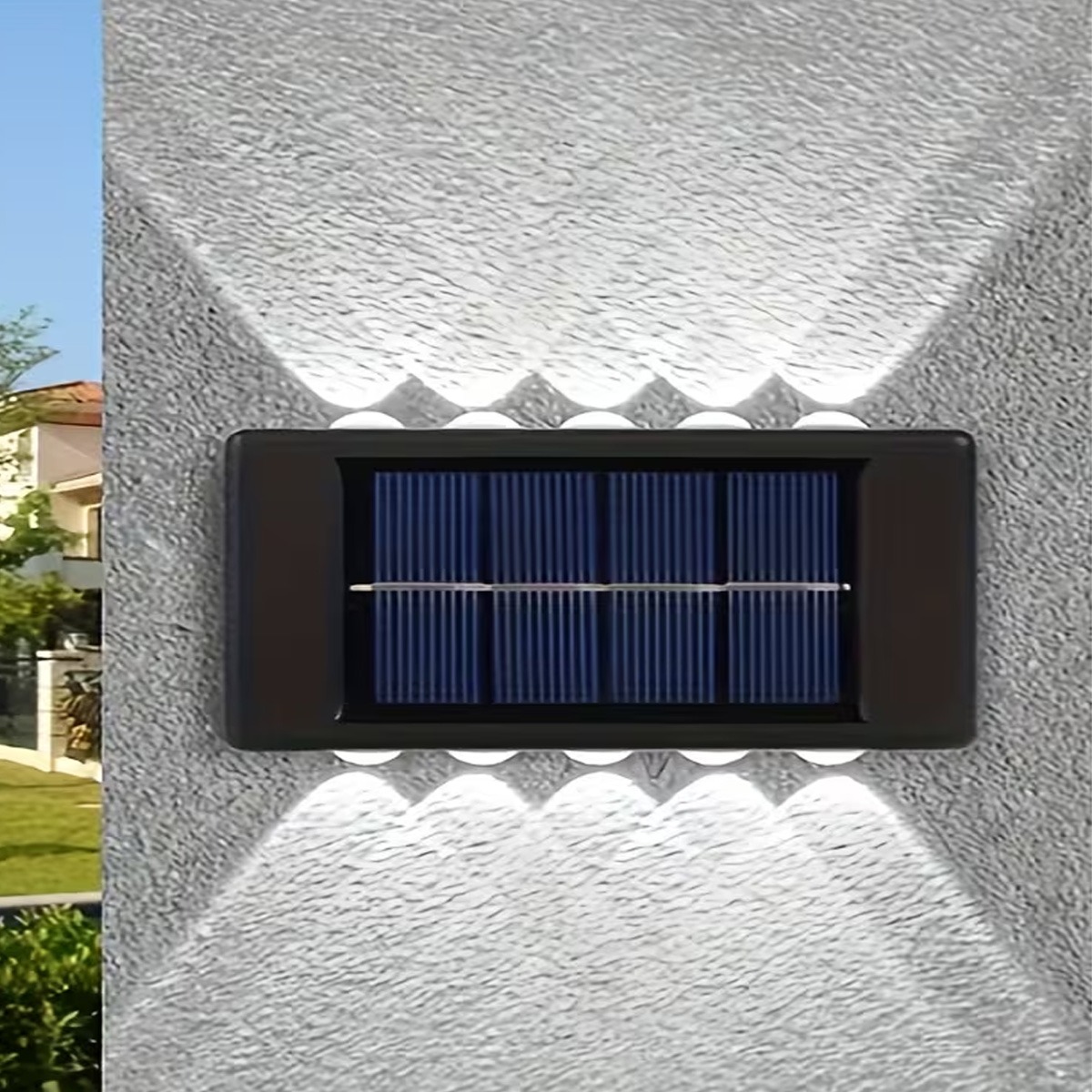 مصباح جداري شمسي للحديقة مزود بـ 10 مصابيح LED | أضواء وثريات | مصابيح شمسية مصباح جداري شمسي للحديقة مزود بـ 10 مصابيح LED | أضواء وثريات | مصابيح شمسية