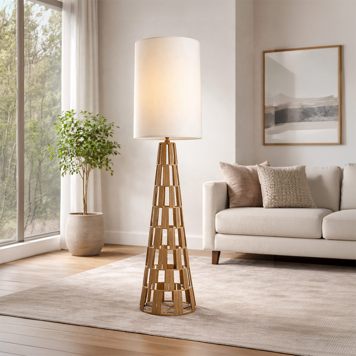 Bamboo Floor Lamp 29x29x133cm